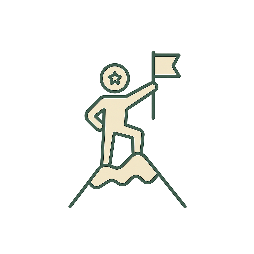 Osoba zdobywająca szczyt góry